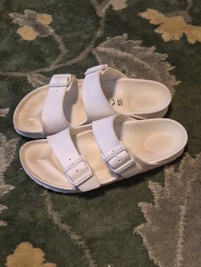 Birkenstock Kids White Two-Strap Sandals